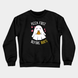 cute halloween stickers - pizza ghost Crewneck Sweatshirt